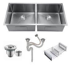 Cuba Dupla Inox Quadrada Cozinha Pia Gourmet Prata 75X41