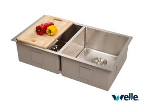 Cuba Dupla Inox Welle 81x46x20cm Cozinha Linha Artizan Cuba Dupla Inox Welle 81x46x20cm Cozinha Linha Artizan