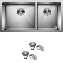 Cuba Dupla Quadrada Inox 304 Gourmet 9040 Assimétrica com Válvula - EC048 Cuba Dupla Quadrada Inox 304 Gourmet 9040 Assimétrica com Válvula - EC048