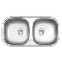 Cuba Dupla Retangular 2C 34 BS Inox 78x39 cm Acetinado Prime com Válvula 4,5 Tramontina 94032102 Cuba Dupla Retangular 2C 34 BS Inox 78x39 cm Acetinado Prime com Válvula 4,5 Tramontina 94032102