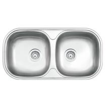 Cuba Dupla Retangular 2C 34 Bs Inox 78X39cm Prime Válvula 4,