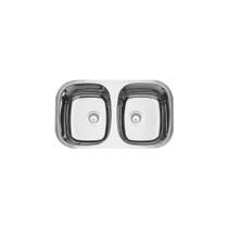 Cuba Dupla Retangular Tramontina em Aço Inox com Válvula 72x40cm 94030207
