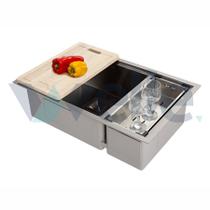 Cuba E Meia Inox 72x46x20cm Cozinha Welle Cuba E Meia Inox 72x46x20cm Cozinha Welle