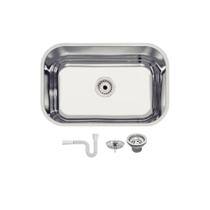 Cuba embutir Inox Pia numero 1 com valvula tramontina 47x30x14 pre-Polida Ref: 94083/556 Com Sifão universal branco Cuba embutir Inox Pia numero 1 com valvula tramontina 47x30x14 pre-Polida Ref: 94083/556 Com Sifão universal branco