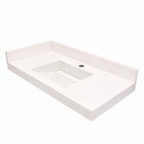 Cuba Esculpida Em Porcelanato 70x40x15 Com Kit Instalação cor:branca