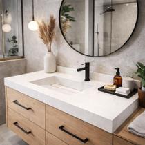 Cuba Esculpida Em Porcelanato 90x40x15 moderno Cor branco Cuba Esculpida Em Porcelanato 90x40x15 moderno Cor branco
