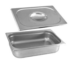 CUBA Gastronômica Em INOX GN 1/1X100 mm 14 Litros + TAMPA 1/1 Em INOX Sem ABERTURA ZAHAV