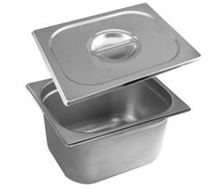 Cuba Gastronômica Em INOX GN 1/2X150 mm 9,5 Litros + TAMPA 1/2 Em INOX ZAHAV