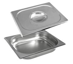 Cuba Gastronômica EM INOX GN 1/2x65 mm 3,8 Litros + TAMPA Em INOX SEM ABERTURA ZAHAV