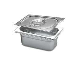 CUBA Gastronômica Em INOX GN 1/9x100 mm 900/1000 ml + TAMPA 1/9 Em INOX Sem ABERTURA ZAHAV