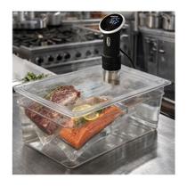 CUBA Gastronômica Em POLICARBONATO 1/1x200 mm 24 Litros COM TAMPA 1/1 Em POLI Com ABERTURA Para Sous Vide ANOVA CAMBRO