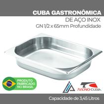 Cuba Gastronomica GN 1/2 x 65mm Profundidade em Aço Inox 304