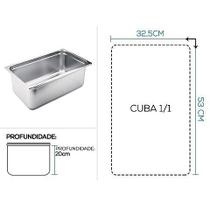 Cuba Gastronomica Inox GN 1/1 x 200mm com tampa - Brasinox