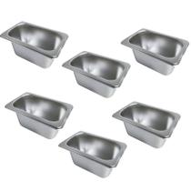Cuba Gastronômica Inox Gn 1/9 X100 Rechaud Kit 6 Unidades