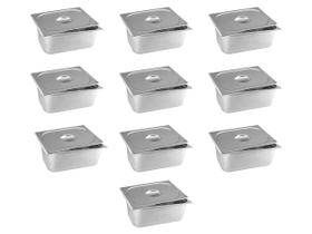 Cuba Gn Com Tampa Inox 1/1x150mm E0,7 Kit 10pçs Cuba Gn Com Tampa Inox 1/1x150mm E0,7 Kit 10pçs