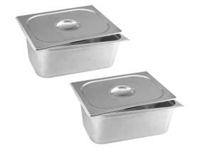 Cuba Gn Com Tampa Inox 1/1x150mm E0,7 Kit 2pçs Cuba Gn Com Tampa Inox 1/1x150mm E0,7 Kit 2pçs