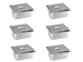 Cuba Gn Com Tampa Inox 1/1x150mm E0,7 Kit 6pçs Cuba Gn Com Tampa Inox 1/1x150mm E0,7 Kit 6pçs
