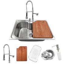 Cuba Gourmet 50x40cm Inox 304 Com Torneira Gourmet e Tábua
