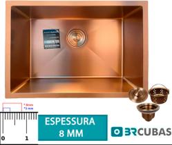 Cuba gourmet - 600x400x220 mm espessura 0.8mm ROSE GOLD - BR CUBAS