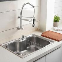 Cuba gourmet 60x42 em aço inox + tábua e torneira de parede Cuba gourmet 60x42 em aço inox + tábua e torneira de parede