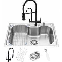 Cuba Gourmet 60x42 Inox 201 com Torneira Black e Saída para Filtro Cuba Gourmet 60x42 Inox 201 com Torneira Black e Saída para Filtro