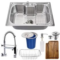 Cuba Gourmet 60x42cm Inox 304 + Acessórios E Torneira Parede
