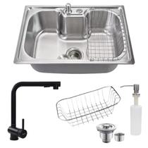 Cuba Gourmet 60x42cm Inox 304 + Torneira Extensível Preta