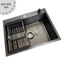 Cuba Gourmet 60x45cm Aço Inox 304 Cinza C/ Acessórios