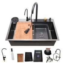 Cuba Gourmet 75x45cm Completa Cascata Lava Copos Aço Inox 304 Cuba Gourmet 75x45cm Completa Cascata Lava Copos Aço Inox 304