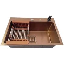 Cuba Gourmet Aço Inox Rosê Gold Quadrada 60x40cm com Acessórios - CUB-011 - STILLUS HOME