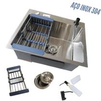 Cuba Gourmet C/ Acessórios Aço Inox 304 Pia Cozinha 50x40cm Completa