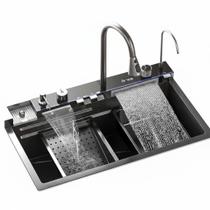 Cuba gourmet completa way wcb-7546-sv com torneira, ducha flexível e display digital 75x46x22 cm