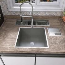 Cuba Gourmet Cozinha 40x40 Inox 304 Escovado para Uso Residencial