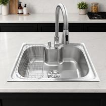 Cuba Gourmet Cozinha Aço Inox 201 60x42 cm com Torneira Monocomando e Acessórios Cuba Gourmet Cozinha Aço Inox 201 60x42 cm com Torneira Monocomando e Acessórios