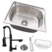 Cuba Gourmet Cozinha Aço Inox 304 50Cm + Torneira Black Cuba Gourmet Cozinha Aço Inox 304 50Cm + Torneira Black