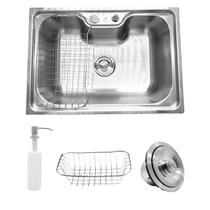 Cuba Gourmet Cozinha Aço Inox 304 Retangular com Dosador Detergente e Cesto Escorredor Stillus Home