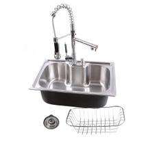 Cuba Gourmet Cozinha Aço Inox 60X42 + Torneira Gourmet 50Cm