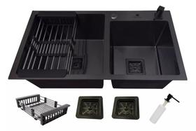 Cuba Gourmet Dupla Quadrada 78x43cm aço inox Black - Construinox Cuba Gourmet Dupla Quadrada 78x43cm aço inox Black - Construinox