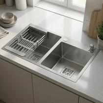 Cuba Gourmet Dupla Quadrada Aço inox 304 Escovada 78x43cm