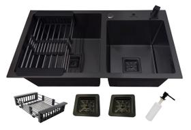 Cuba Gourmet Dupla Quadrada Aço Inox 304 Preta 78x43cm Cuba Gourmet Dupla Quadrada Aço Inox 304 Preta 78x43cm