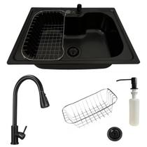 Cuba gourmet inox black 50x40cm + torneira extensível preta