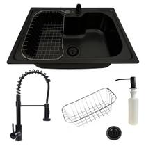 Cuba gourmet inox black 60x42cm com torneira gourmet preta Cuba gourmet inox black 60x42cm com torneira gourmet preta