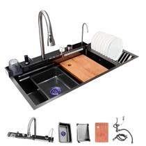 Cuba Gourmet Inteligente Cascata Multifuncional Pia Cozinha Zenith Completa Com Calha escorredor Inox 304