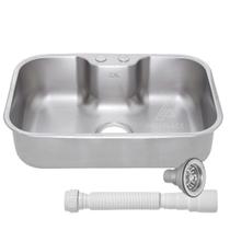 Cuba Gourmet Medida 56x35x18 Aço Inox 304 Escovada com Válvula e Sifão