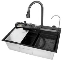 Cuba Gourmet Multifuncional Inteligente Cozinha Aço Inox 304 Display LED e Torneira Retrátil - Preto