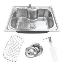 Cuba Gourmet para Cozinha 60x42 cm em Aço Inox 201 com Acessórios Cuba Gourmet para Cozinha 60x42 cm em Aço Inox 201 com Acessórios