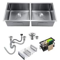 Cuba Gourmet Pia Dupla Inox Quadrada Cozinha Luxo 72x43 Com Acessórios Cuba Gourmet Pia Dupla Inox Quadrada Cozinha Luxo 72x43 Com Acessórios