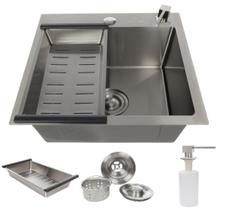 Cuba Gourmet Quadrada Aço Inox 304 Escovada 44X44 Acessórios