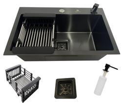 Cuba Gourmet Quadrada Aço Inox 304 Preto Acessórios 60x40