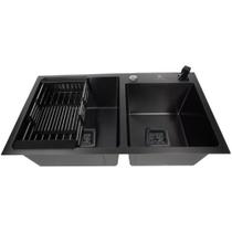 Cuba Gourmet Quadrada Dupla Preto 78X43cm Inox 304 com Acessórios - CUB-009 - STILLUS HOME
